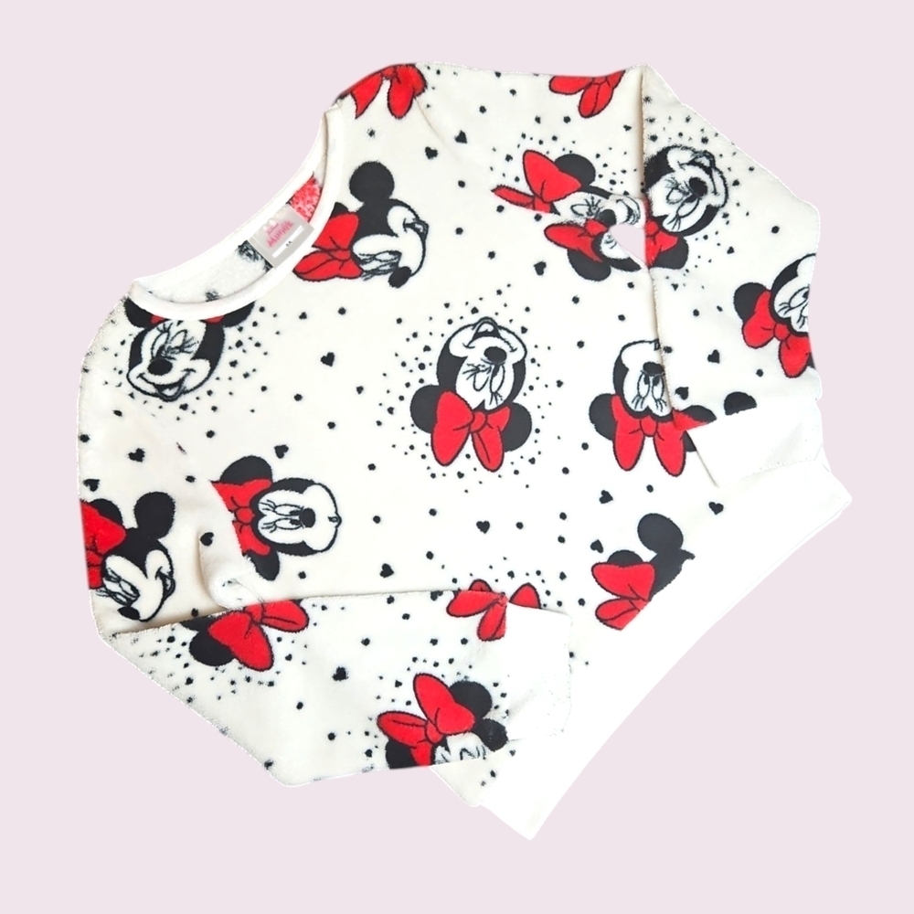 Disney Kids Minnie Mouse White and Red Sweatshirt Size 6X